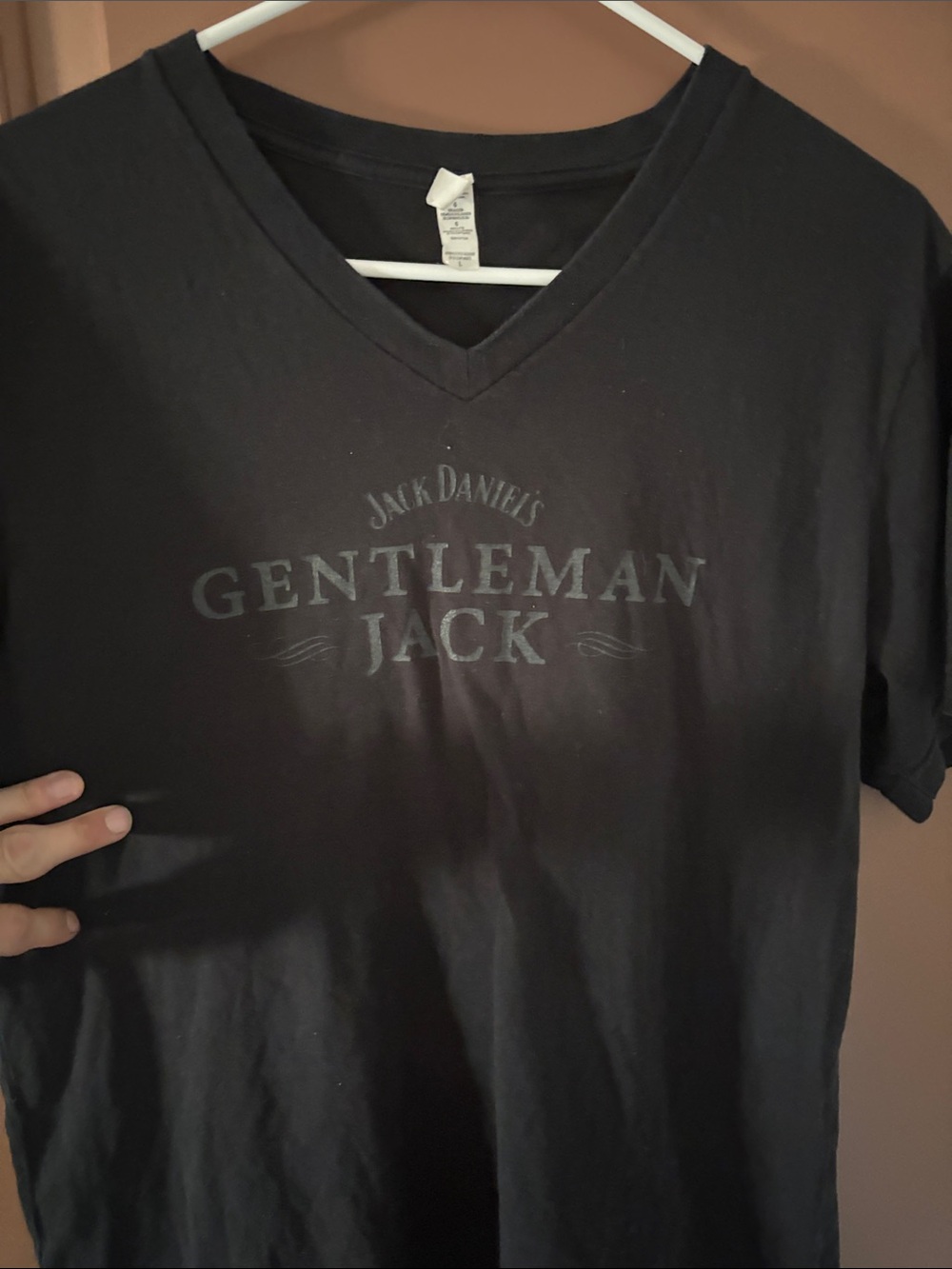 Jack Daniels Black Gentlemen Jack V-Neck Tee with Subtle Logo
